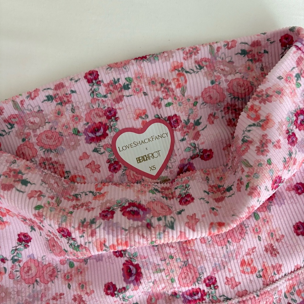 NWOT LoveShackFancy X Beach Riot Ayla Legging Ditsy Peach XS - Picture 11 of 16